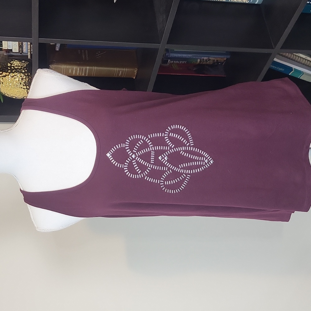 BANANA REPUBLIC Red/Purple Metallic Design Sleeveless Tank